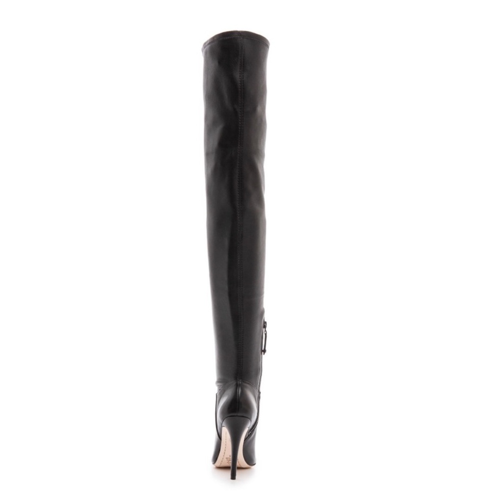 Alice + Olivia DAE Stretch Over The Knee Boots Black Leather Size US 8 Rare - Picture 3 of 14